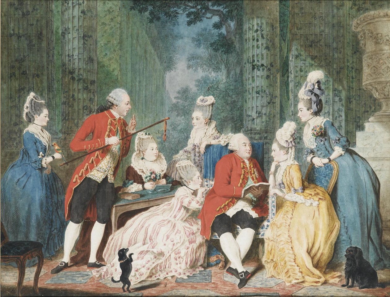 Társaság a Palais Royalban, 1775 körül alkotó: Louis Carrogis dit Carmontelle