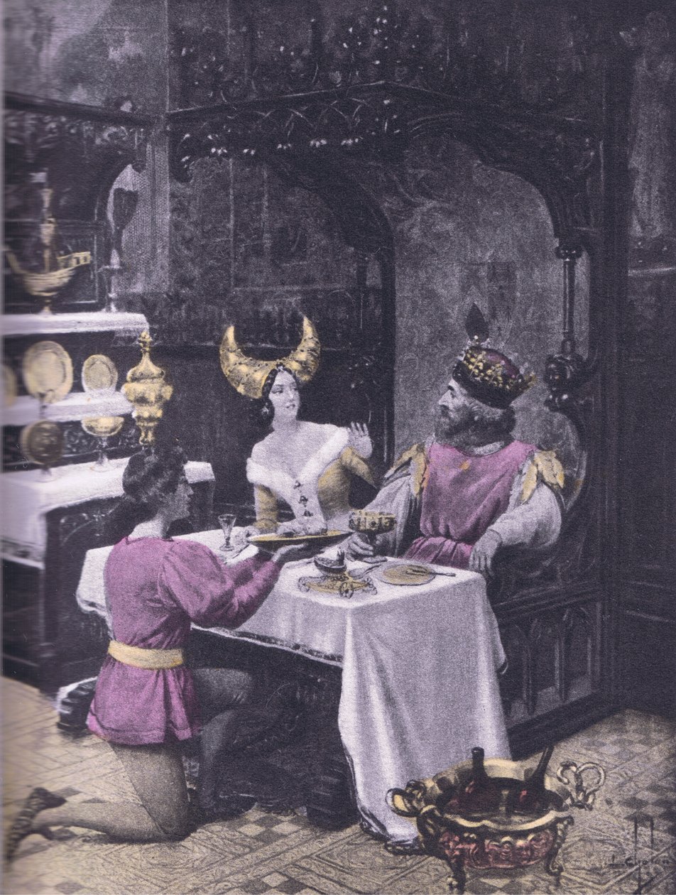 Tyúkok vacsorája, Boccaccio Dekameronjának illusztrációja, a Navarre Society kiadása 1930-as évek (litho) alkotó: Louis Chalon
