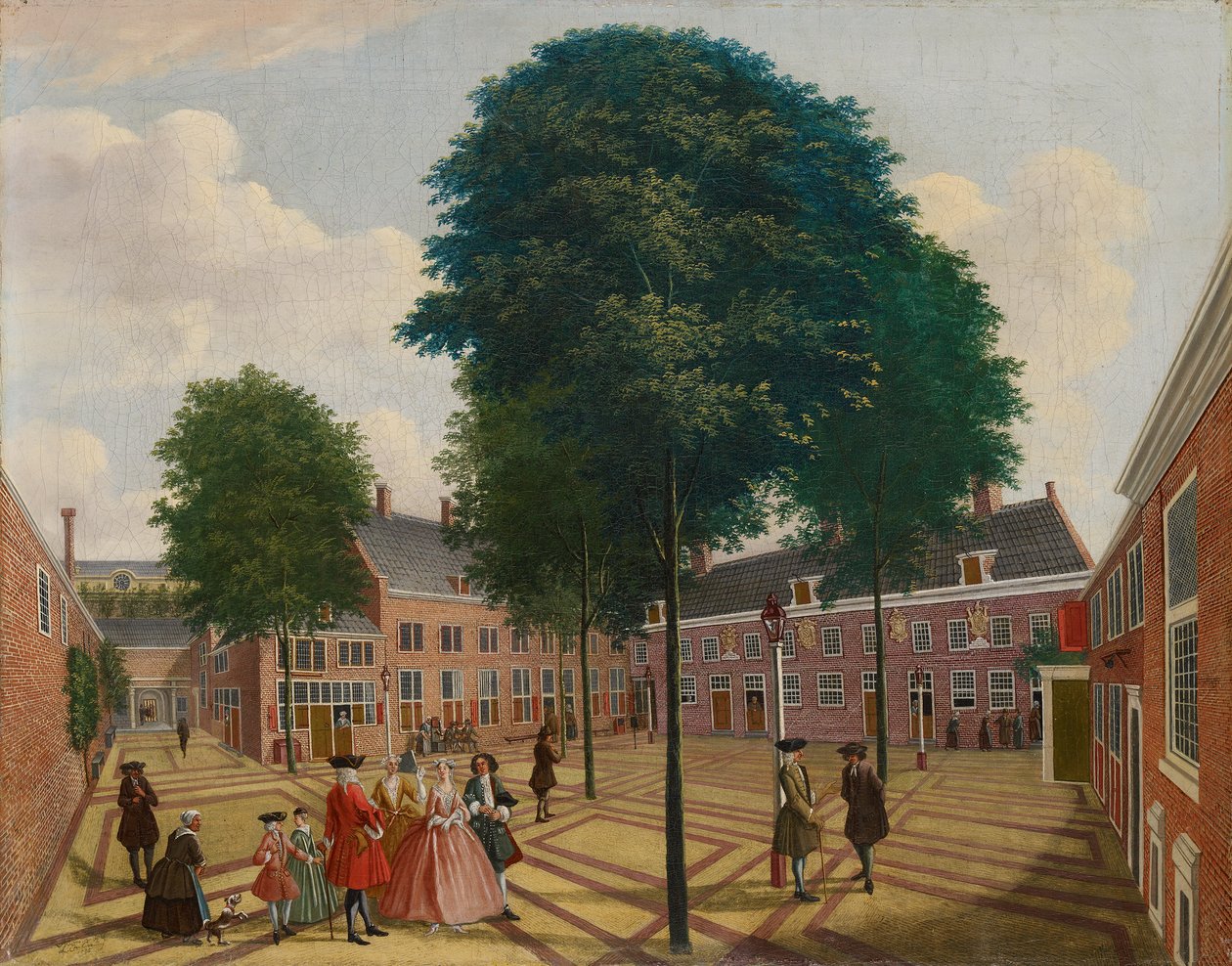 A leprások otthonának nagy udvara, 1735 alkotó: Louis Chalon