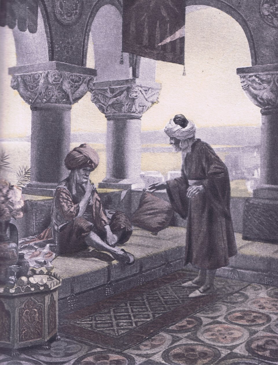 A három gyűrű, a Navarra Társaság által kiadott Boccaccio Dekameron illusztrációja, 1930-as évek (litho) alkotó: Louis Chalon