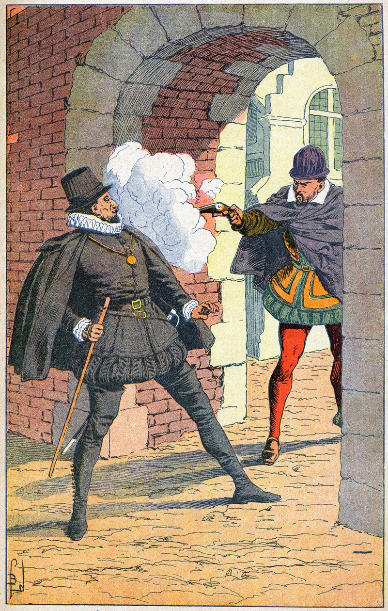 1. Vilmos meggyilkolása Delftben 1584-ben alkotó: Louis Charles Bombled