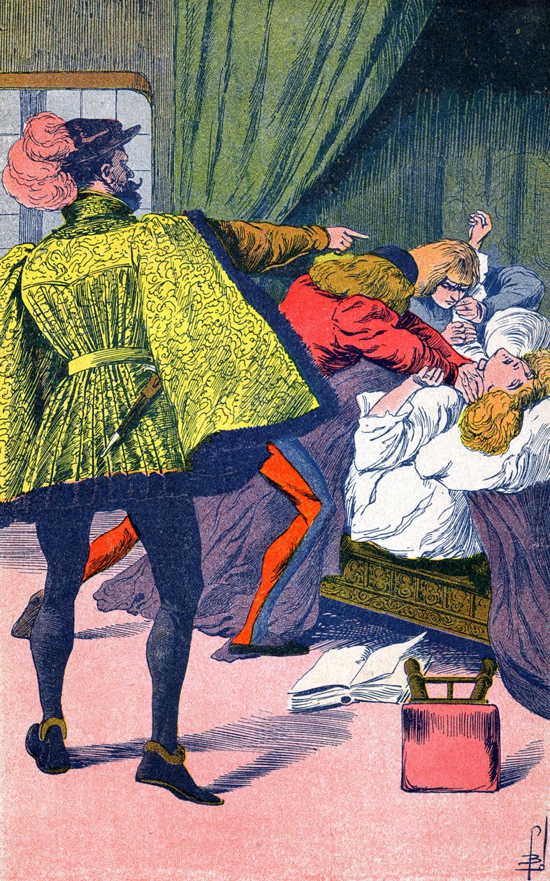 Cesar Borgia megöli a testvérét alkotó: Louis Charles Bombled