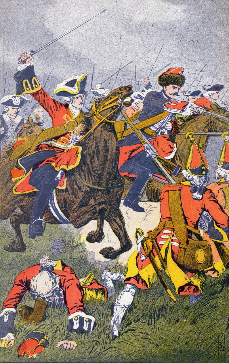 A királyház vádja a fontenoyi csatában alkotó: Louis Charles Bombled