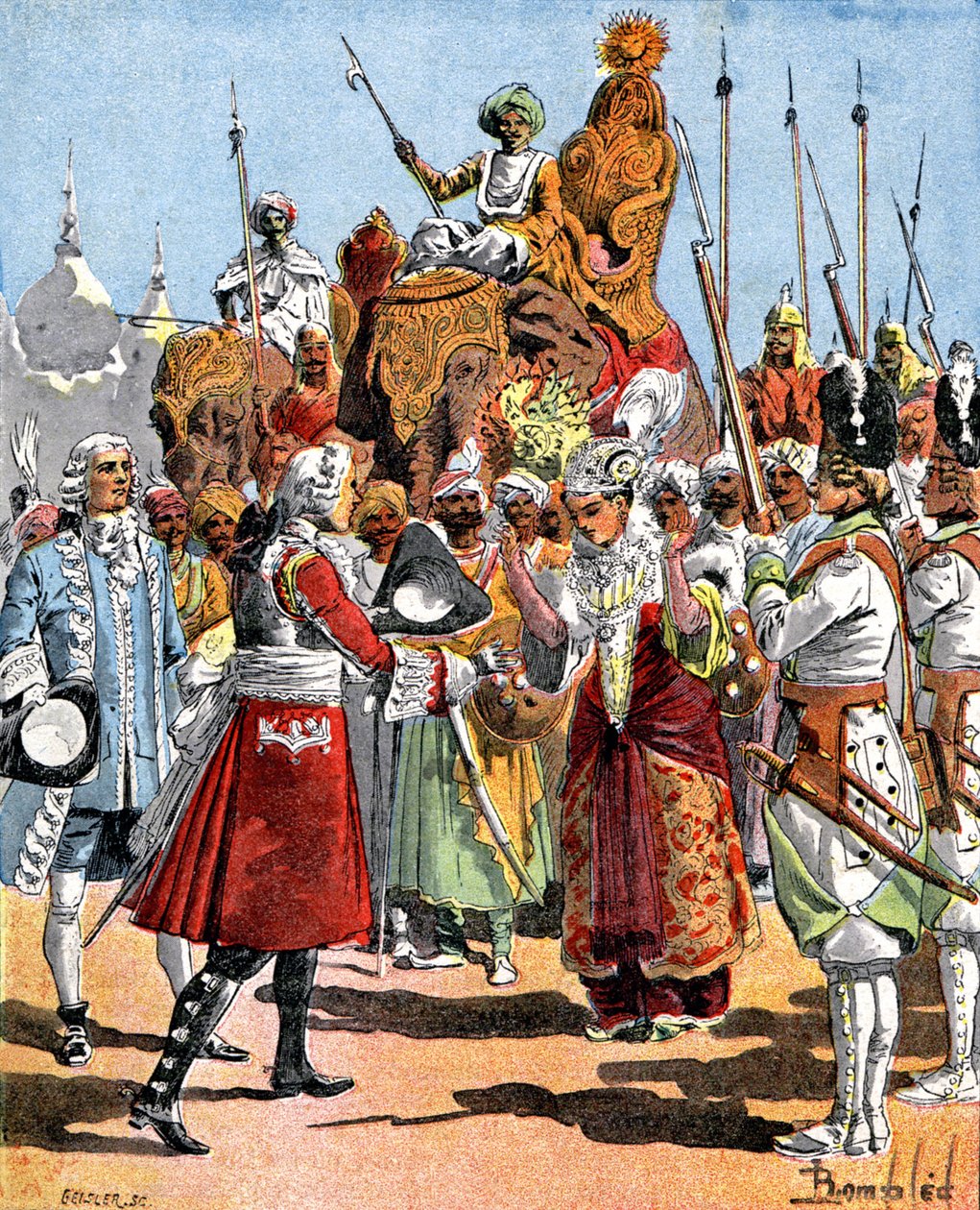 Dumas fogadja Dost Ali Khan özvegyét alkotó: Louis Charles Bombled