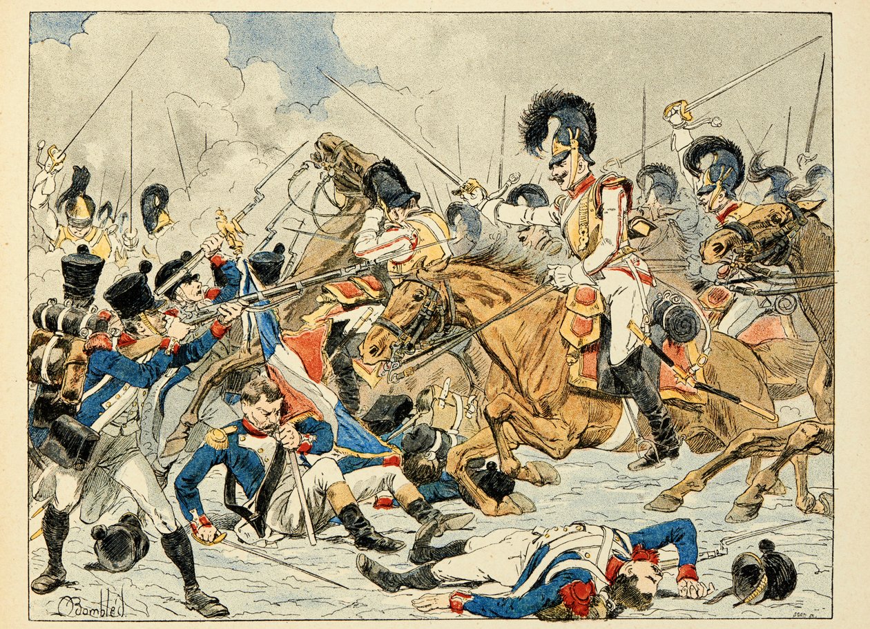 Illusztráció a „Les heros du Siecle” című könyvből, Dick de Lonlay anekdotikus szavai, Louis Bombled (1862-1927) illusztrálta alkotó: Louis Charles Bombled