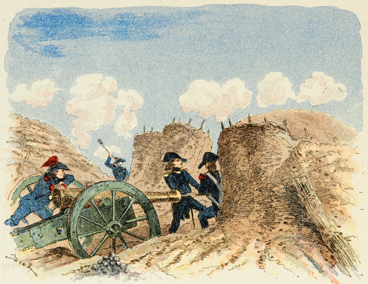 Illusztráció a "Les heros du Siecle" című könyvből, Dick de Lonlay anekdotikus elbeszélései, Louis Bombled (1862-1927) illusztrációjával. alkotó: Louis Charles Bombled