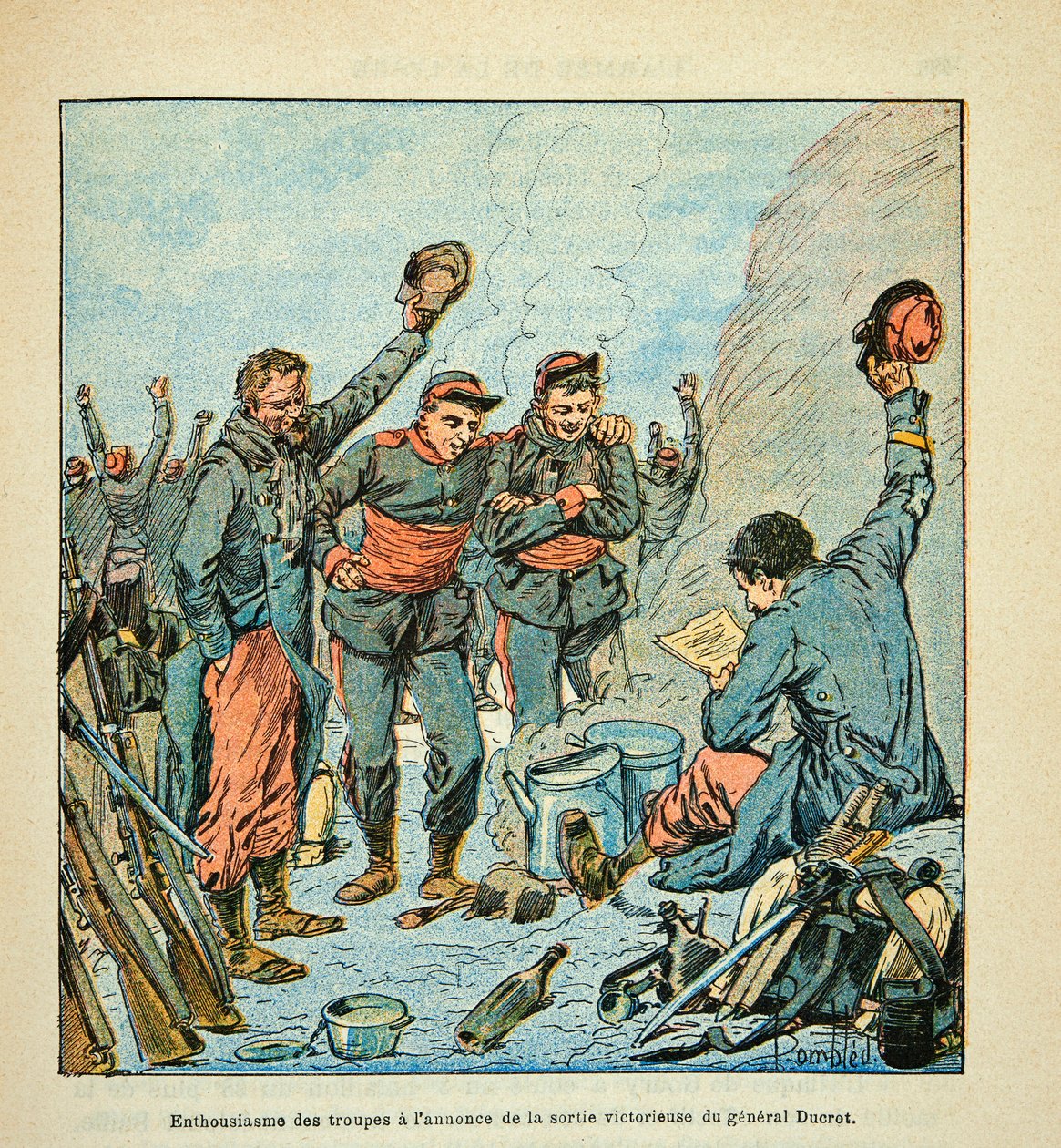 A Loire hadserege, Eugene Sergent, Grenest, Louis Bombled (1862-1927) illusztrálásával (francia-német háború; 1870-1871 kampány): Ducrot tábornok kilépése alkotó: Louis Charles Bombled