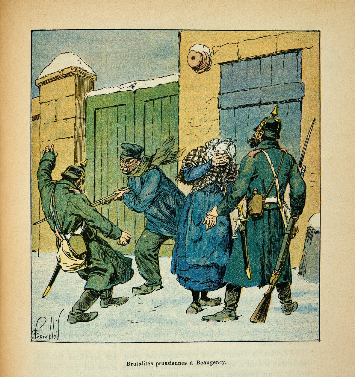Eugene Sergent, Grenest néven ismert Loire armee, Louis Bombled (1862-1927) illusztrálásával (francia-német háború; hadjárat 1870-1871): Beaugencyben a lakosok megvédik magukat a porosz brutaliták ellen 1870 decemberében, közlegény Collec alkotó: Louis Charles Bombled
