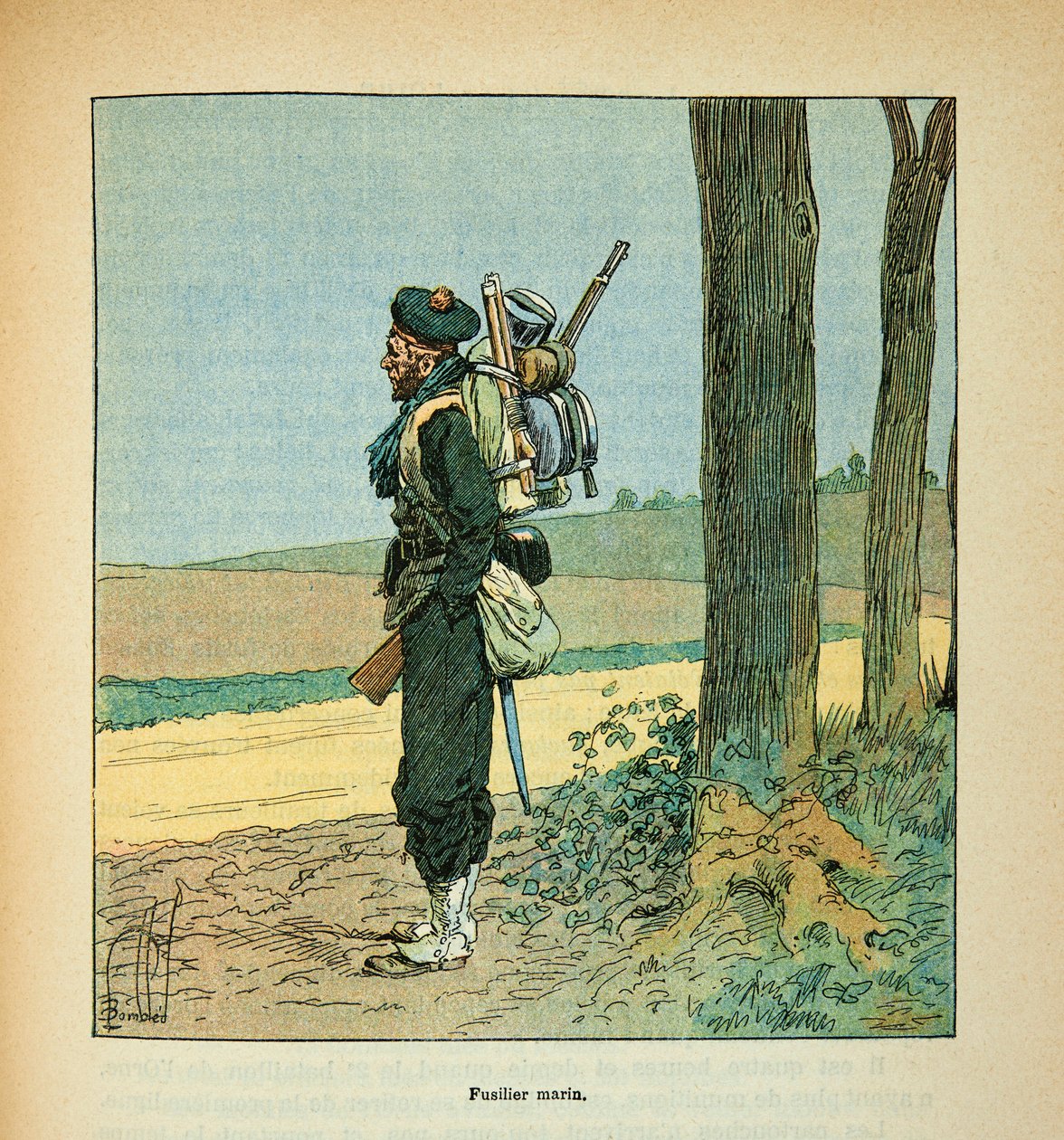 Eugene Sergent, Grenest néven ismert, Louis Bombled (1862-1927) által illusztrált A Loire menti hadsereg (francia-német háború; 1870-1871-es hadjárat): Tengerészgyalogosok 1870-ben, magángyűjtemény. alkotó: Louis Charles Bombled