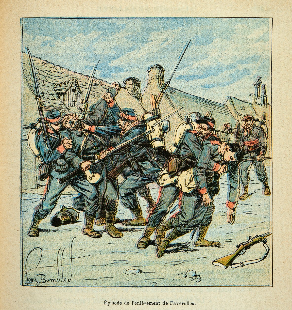 Eugene Sergent, Grenest néven ismert Loire armee, Louis Bombled (1862-1927) illusztrálásával (francia-német háború; hadjárat 1870-1871): Harc poroszok és franciák között 1870-ben, Magángyűjtemény alkotó: Louis Charles Bombled