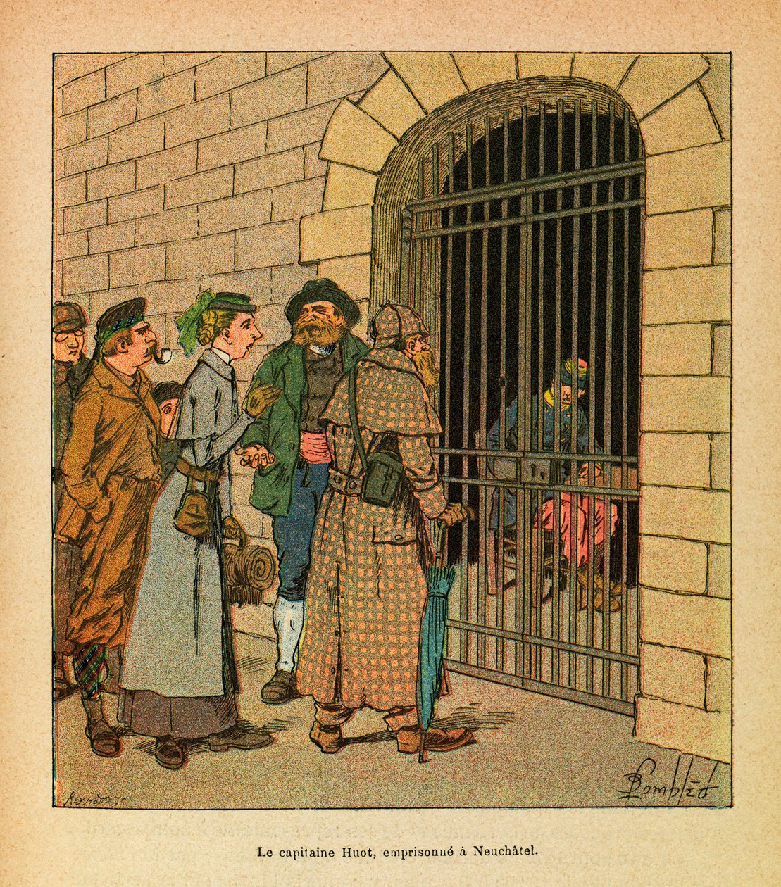 Eugene Sergeant keleti hadereje, Grenest, Louis Bombled (1862-1927) illusztrálásával (francia-német háború; 1870-1871 kampány): Huot kapitány bebörtönözték Neuchatelben, magángyűjtemény alkotó: Louis Charles Bombled