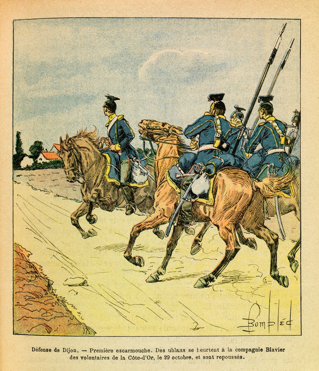 Eugene Sergeant, dit Grenest keleti hadserege, Louis Bombled (1862-1927) illusztrációjával (francia-német háború; 1870-1871-es hadjárat): Dijon védelme október 29-én alkotó: Louis Charles Bombled