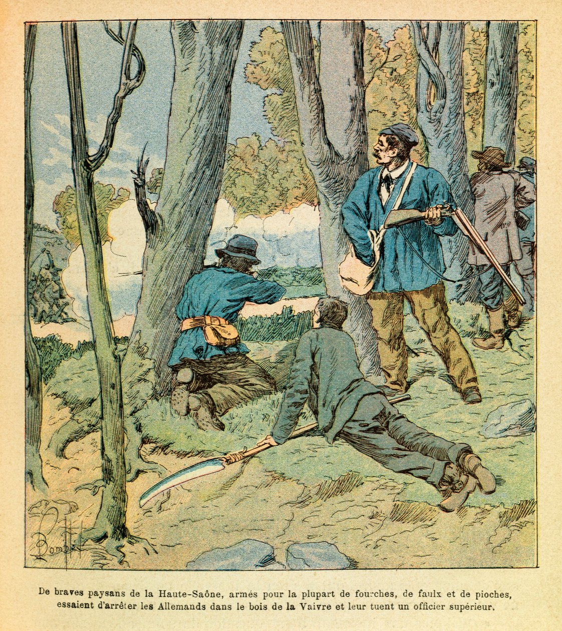 Eugene Sergeant keleti hadereje, Grenest néven, Louis Bombled (1862-1927) illusztrálásával (francia-német háború; 1870-1871-es hadjárat): Seveuve-ben, október 25-én alkotó: Louis Charles Bombled