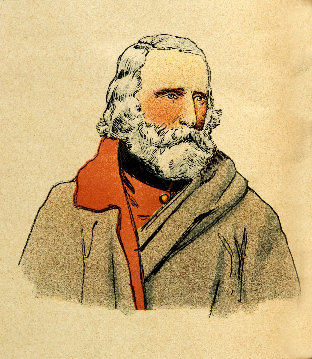 Eugene Sergeant keleti hadereje, Grenest néven, Louis Bombled (1862-1927) illusztrálásával (francia-német háború; 1870-1871 kampány): Giuseppe Garibaldi (1807-1882) portréja, Magángyűjtemény alkotó: Louis Charles Bombled