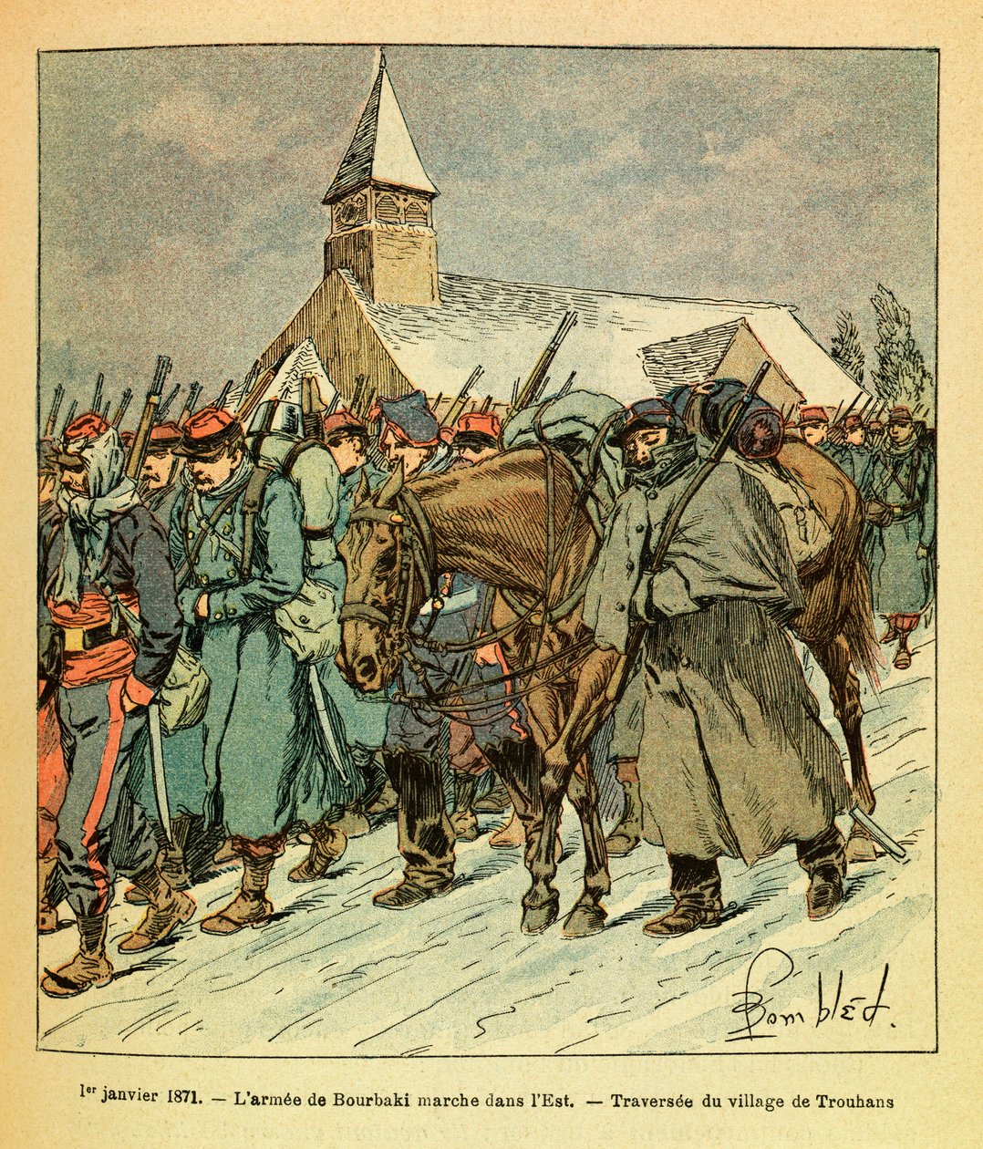Eugene Sergeant keleti hadereje, Grenest néven, Louis Bombled (1862-1927) illusztrálásával (francia-német háború; 1870-1871 kampány): január 1-jén alkotó: Louis Charles Bombled