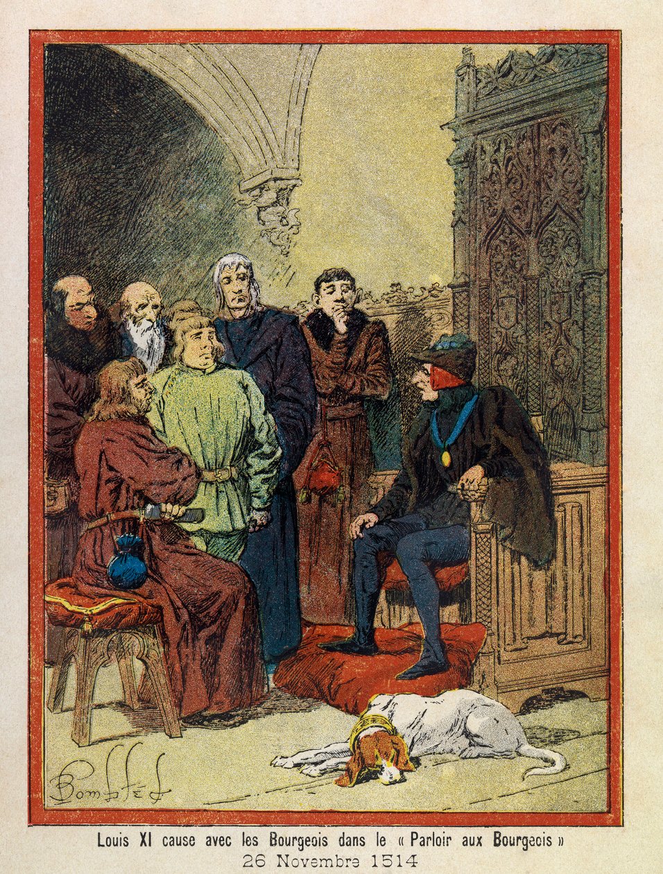 A. Mercier nagy utazásai a Hotel de Ville de Parisban, illusztrálta Louis Bombled (1862-1927): november 26-án alkotó: Louis Charles Bombled