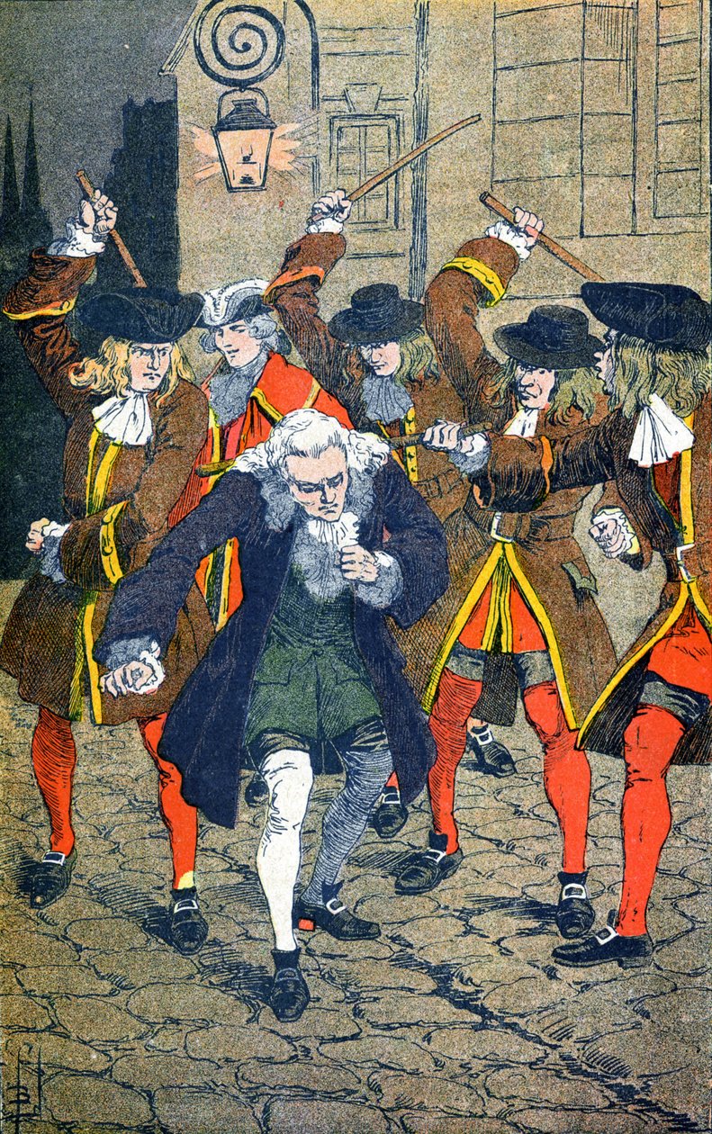 Rohan lovagja rábírja Voltaire-t a népére alkotó: Louis Charles Bombled