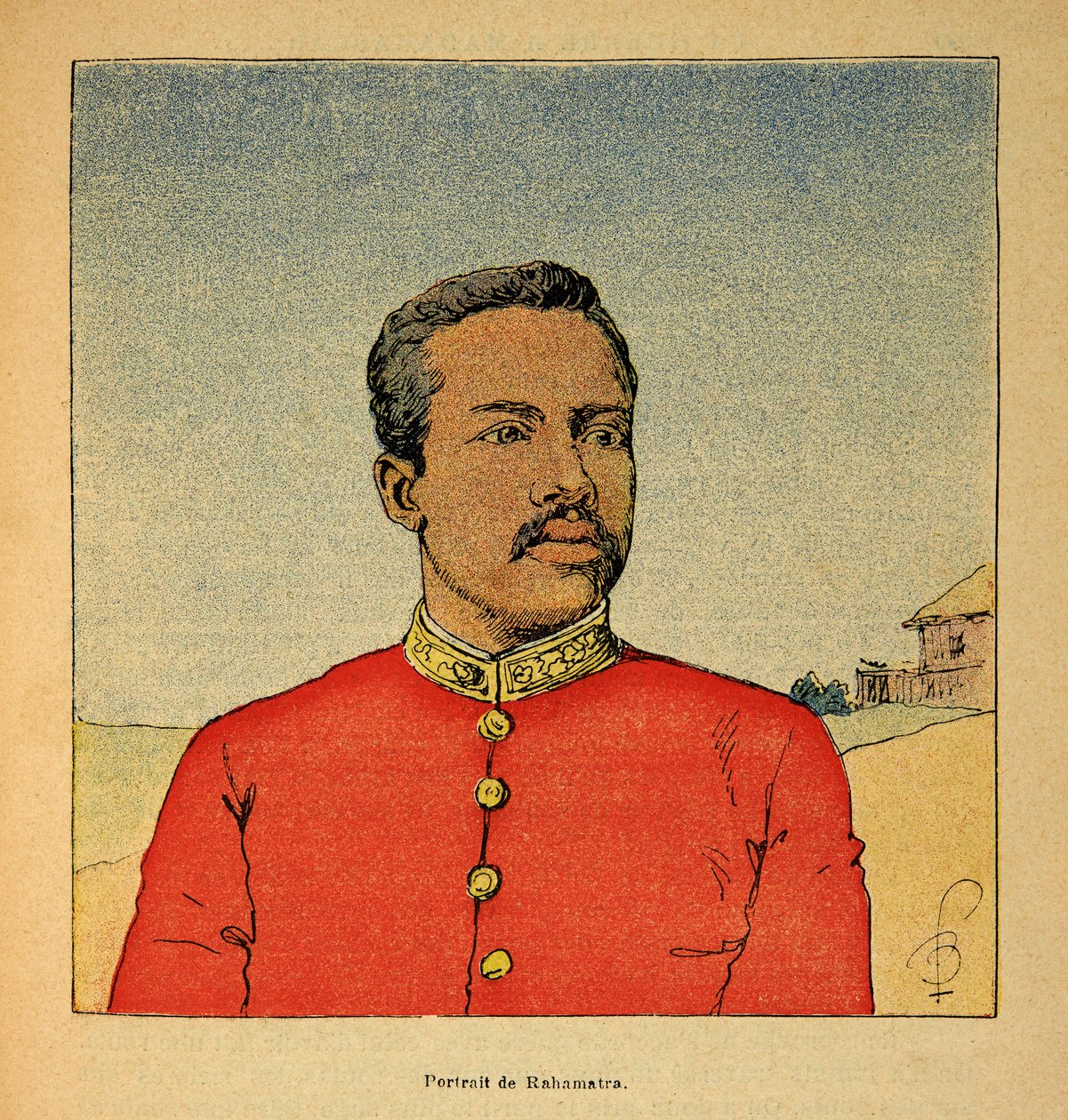 A madagaszkári háború – Az 1885–1895-ös francia expedíciók anekdotikus története, Henri Galli dit Galllichet (1854–1922), illusztrálta: Louis Bombled (1862–1927): Ramahatra herceg portréja, Magángyűjtemény alkotó: Louis Charles Bombled