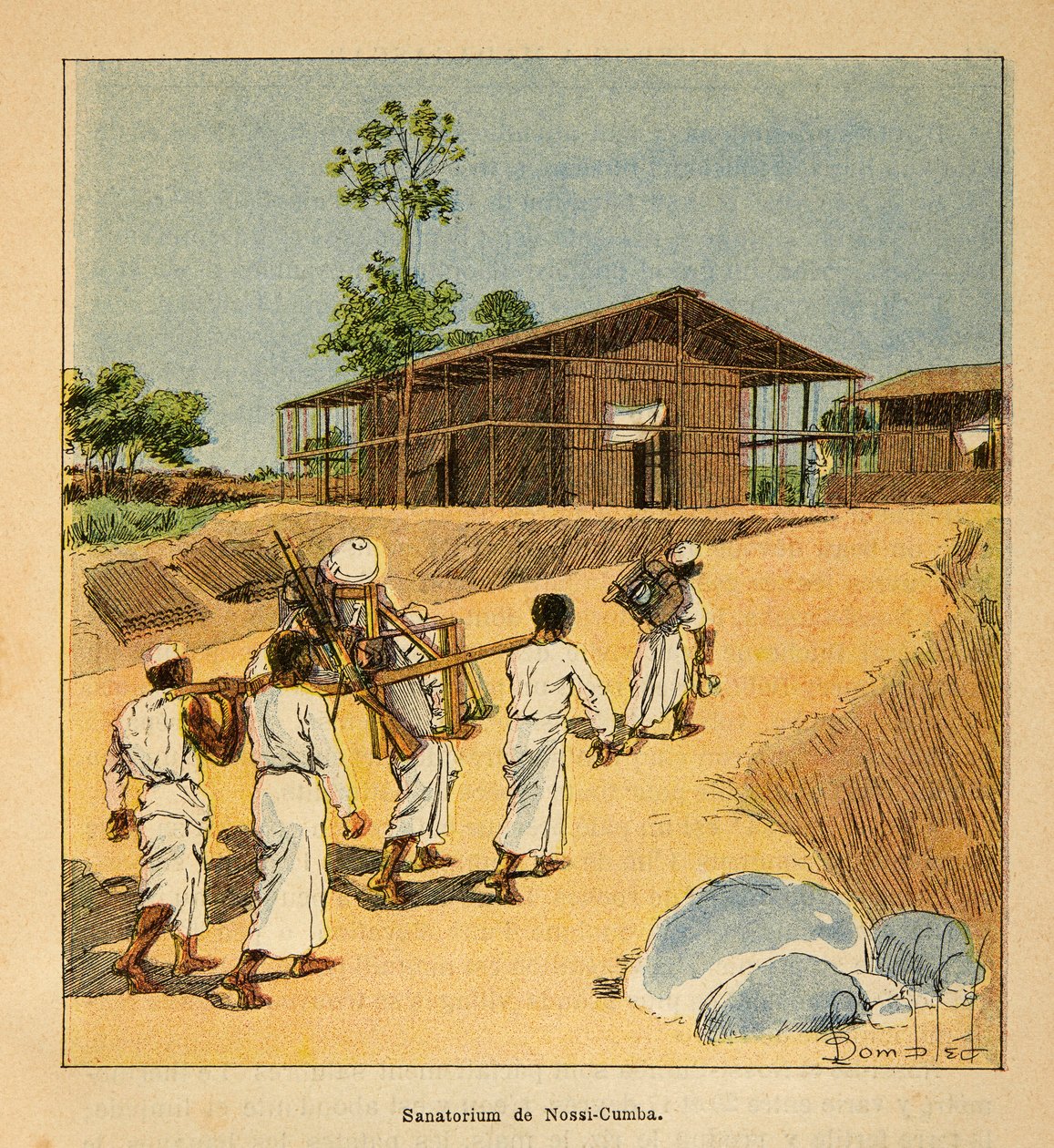 A madagaszkári háború – Az 1885-1895-ös francia expedíciók anekdotikus története, Henri Galli dit Galllichet (1854-1922), illusztrálta: Louis Bombled (1862-1927): Szanatórium Nossi-Cumbában a 19. században, Részleges gyűjtemény alkotó: Louis Charles Bombled