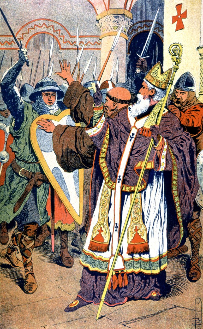Becket Szent Tamás meggyilkolása alkotó: Louis Charles Bombled