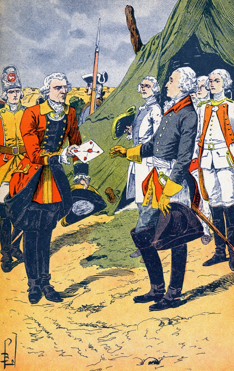 Washington megkapja Yorktown feladását alkotó: Louis Charles Bombled