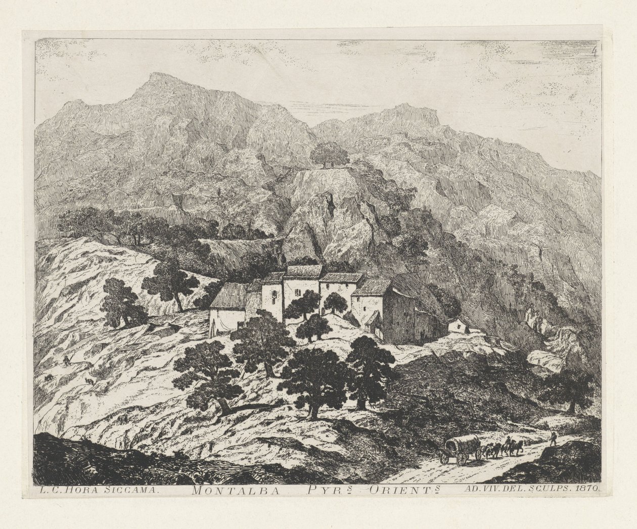 Montalba-le-Château (Frankrijk) Montalba Pyr[eneas]s. orient[ale]s (cím az objektumon) alkotó: Louis Charles Hora Siccama