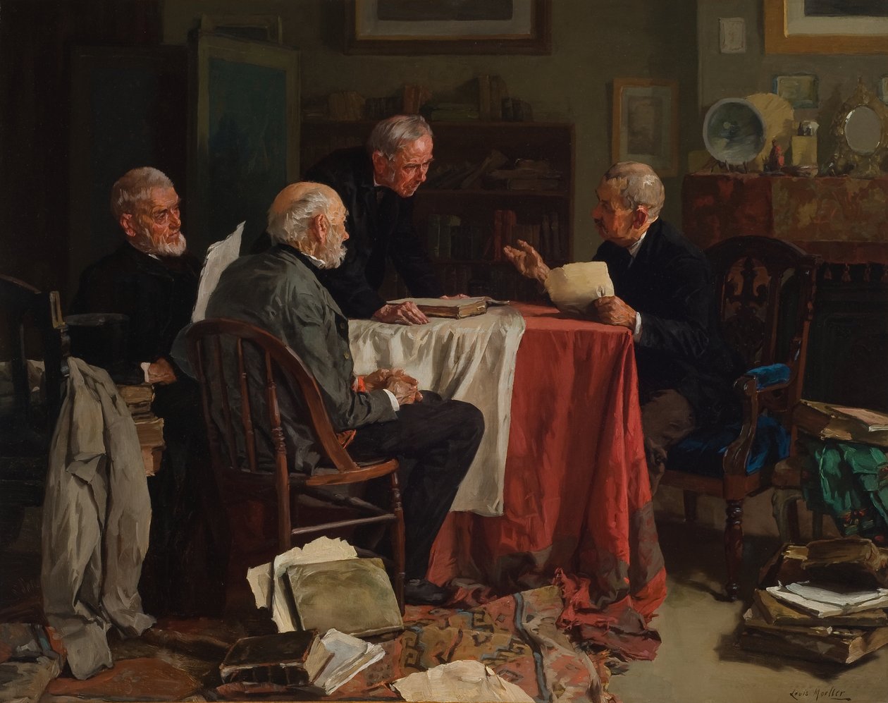 Különböző vélemények (olaj, vászon) alkotó: Louis Charles Moeller