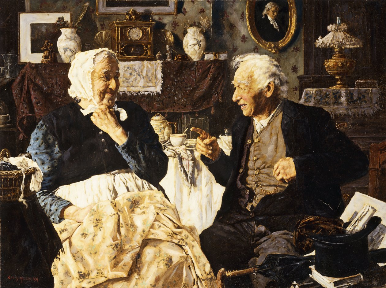Tea és beszélgetés alkotó: Louis Charles Moeller