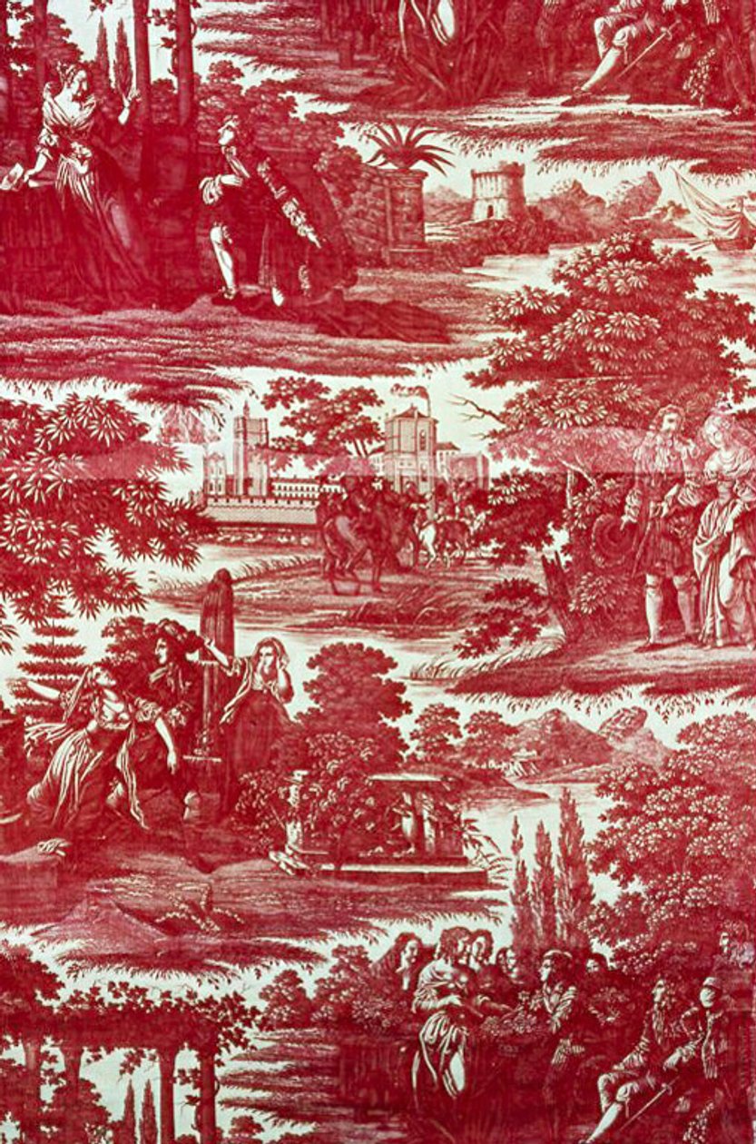 XIV. Lajos és Mademoiselle de La Vallière (Lakberendezési szövet) alkotó: Louis Charles Ruotte
