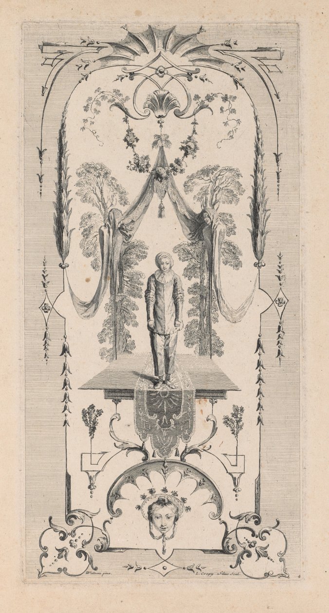 Pierrot, arabeszk alkotó: Louis Crepy