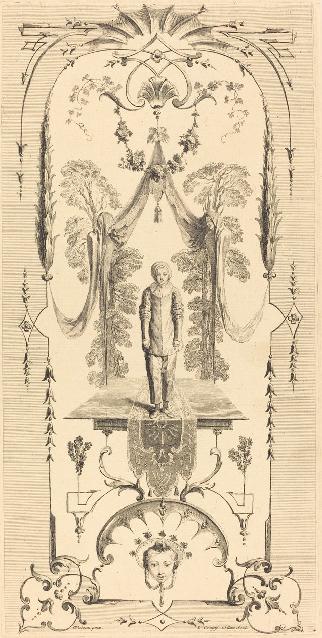 Gilles alkotó: Louis Crépy after Antoine Watteau