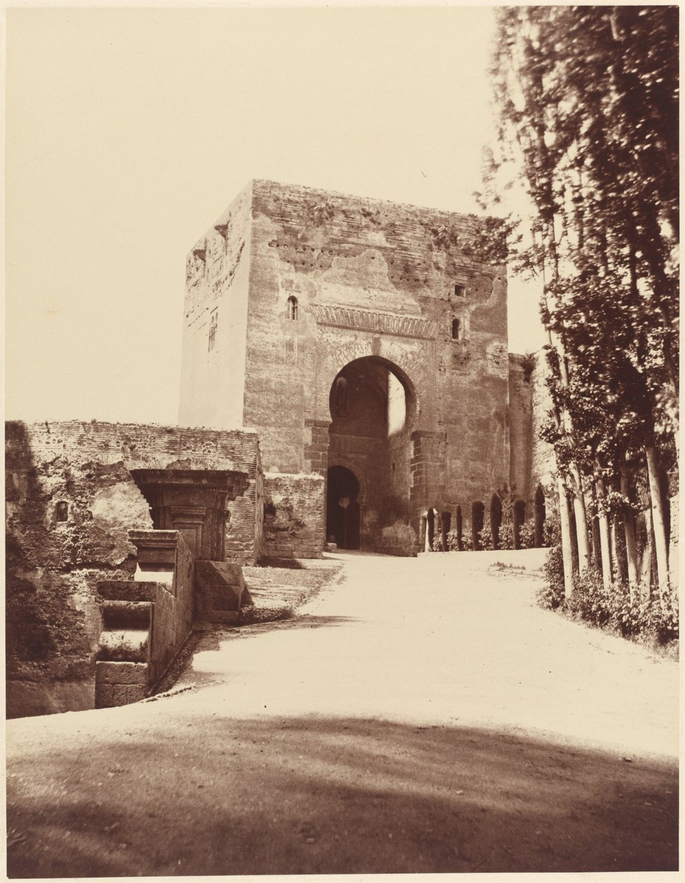 Granada, Alhambra, az erőd bejárati kapuja, 1860 (fénykép) alkotó: Louis de Clercq