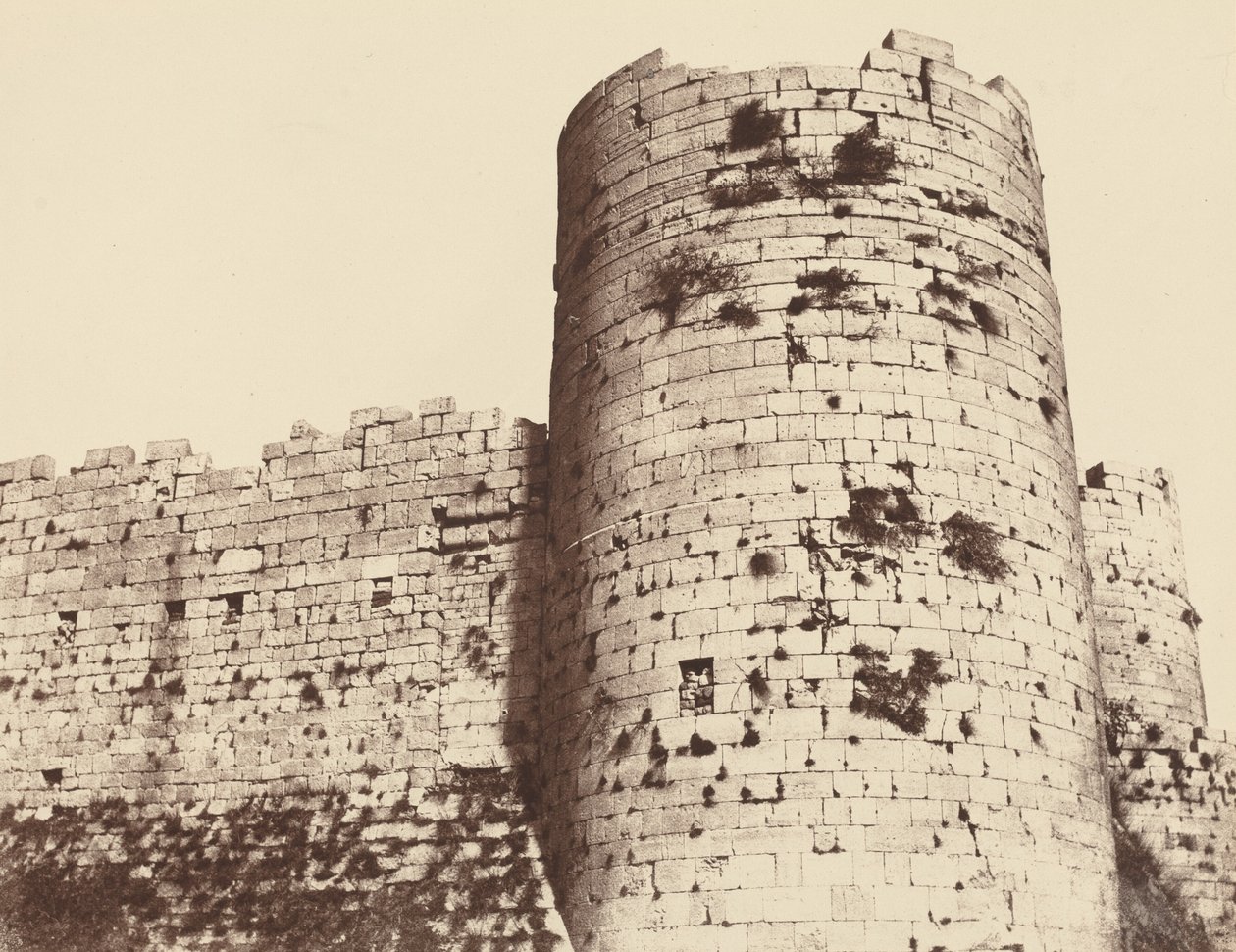 Kalaat-El-Hosn, Második kiállítás, Külső, saroktorony, délnyugat,1859 (fotó) alkotó: Louis de Clercq