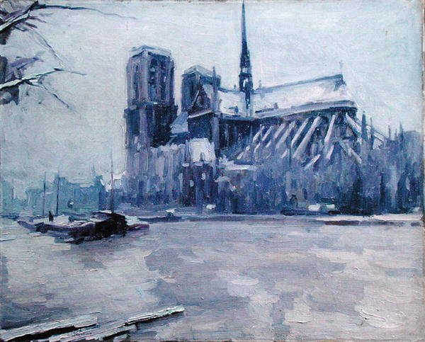 Notre-Dame az árvíz idején alkotó: Louis Degallaix