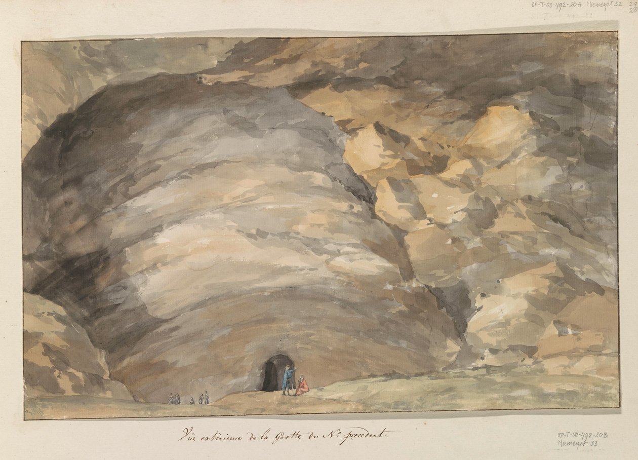Külső furgon grot Santa Maria Capella Az előző sz. barlangjának külső képe (cím az objektumon) Utazások Olaszországban, Szicíliában és Máltán - 1778 (sorozat címe) alkotó: Louis Ducros