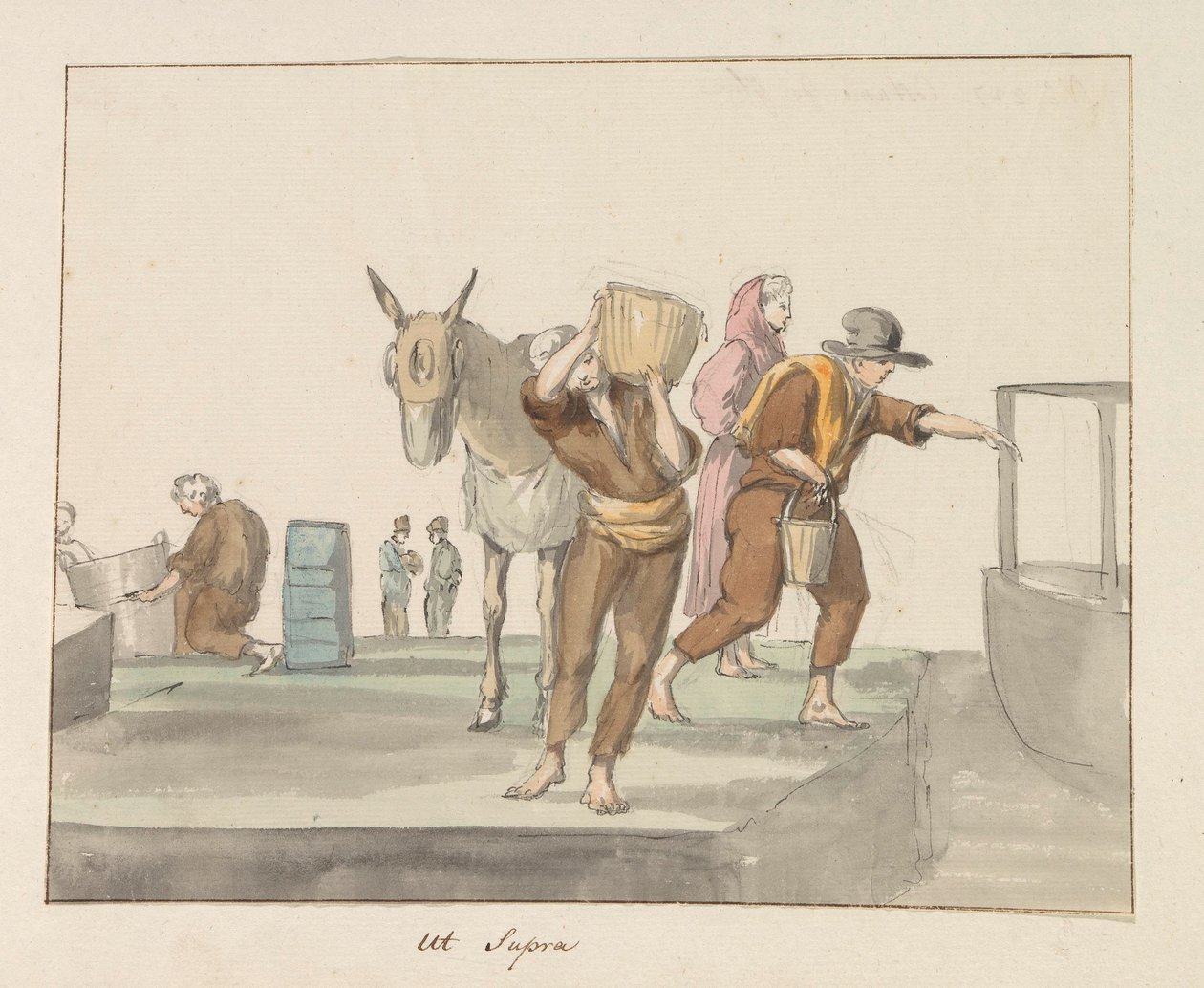 Gozo szigetének hagyományos viselete Ghozo jelmez (cím a tárgyon) Voyage en Italy, en Sicile et à Malte – 1778 (sorozat címe) alkotó: Louis Ducros