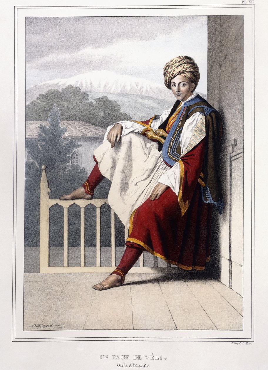 Portré görög és oszmán nézetekről és jelmezekről az utazás Athénba és Konstantinápolyba, 1825 alkotó: Louis Dupré