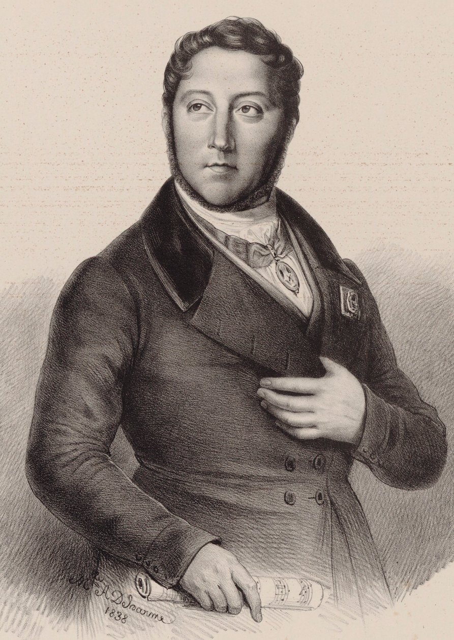 Gioachino Antonio Rossini 1792-1868, 1838 zeneszerző portréja. alkotó: Louis Dupré