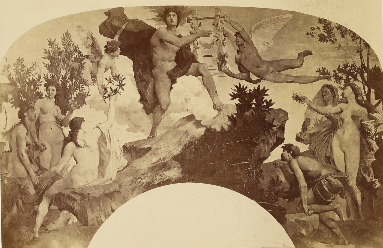 Apolló megkapja a lírát alkotó: Louis Emile Durandelle