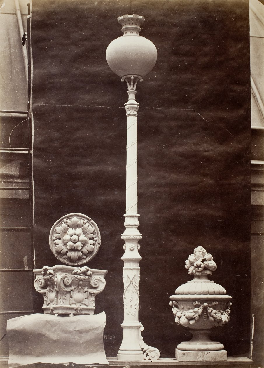 Belső részletek és kandeláberek, Théâtre du Vaudeville, Párizs alkotó: Louis Emile Durandelle