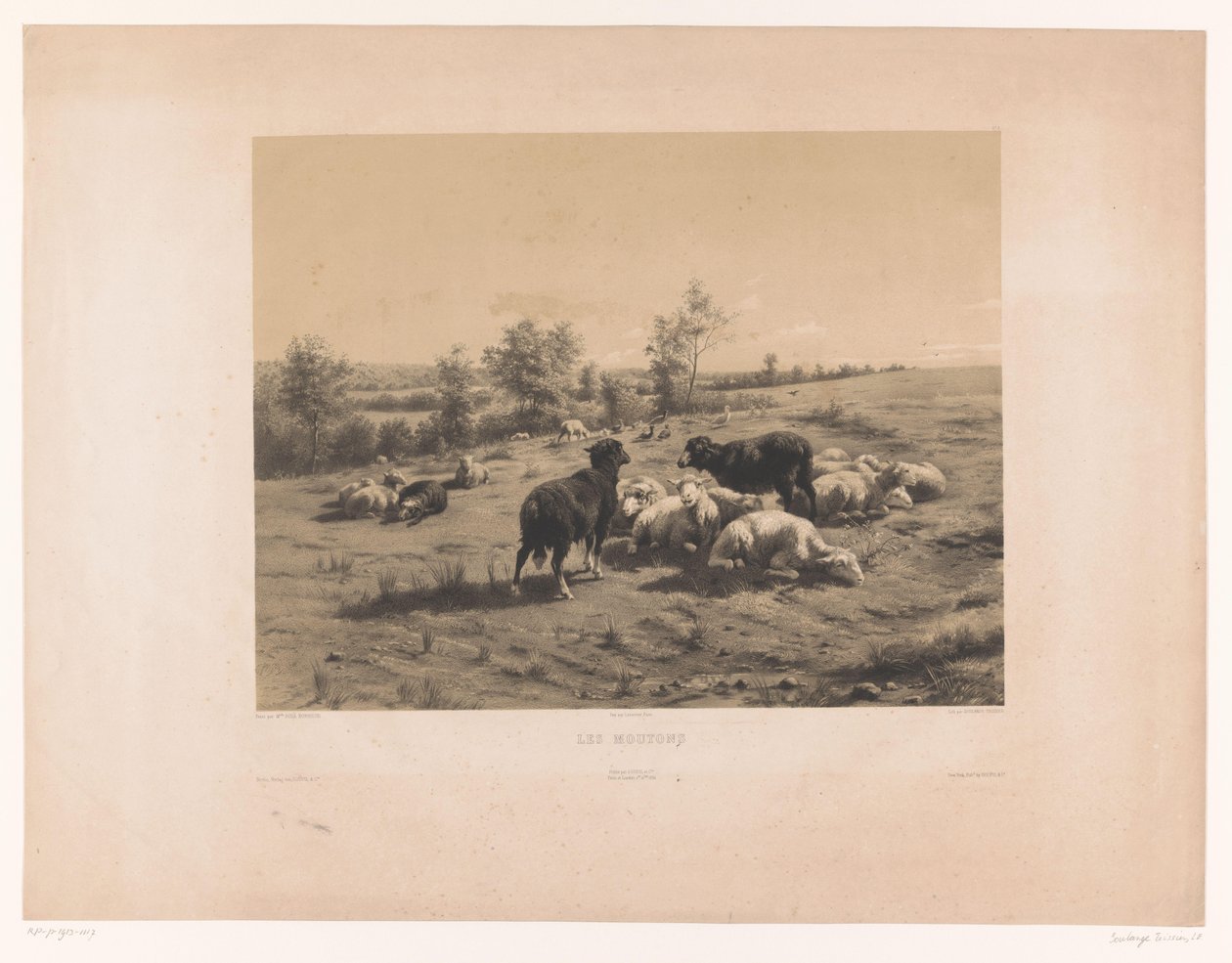 Birkák a réten Les moutons (cím a tárgyon) alkotó: Louis Emmanuel Soulange Teissier