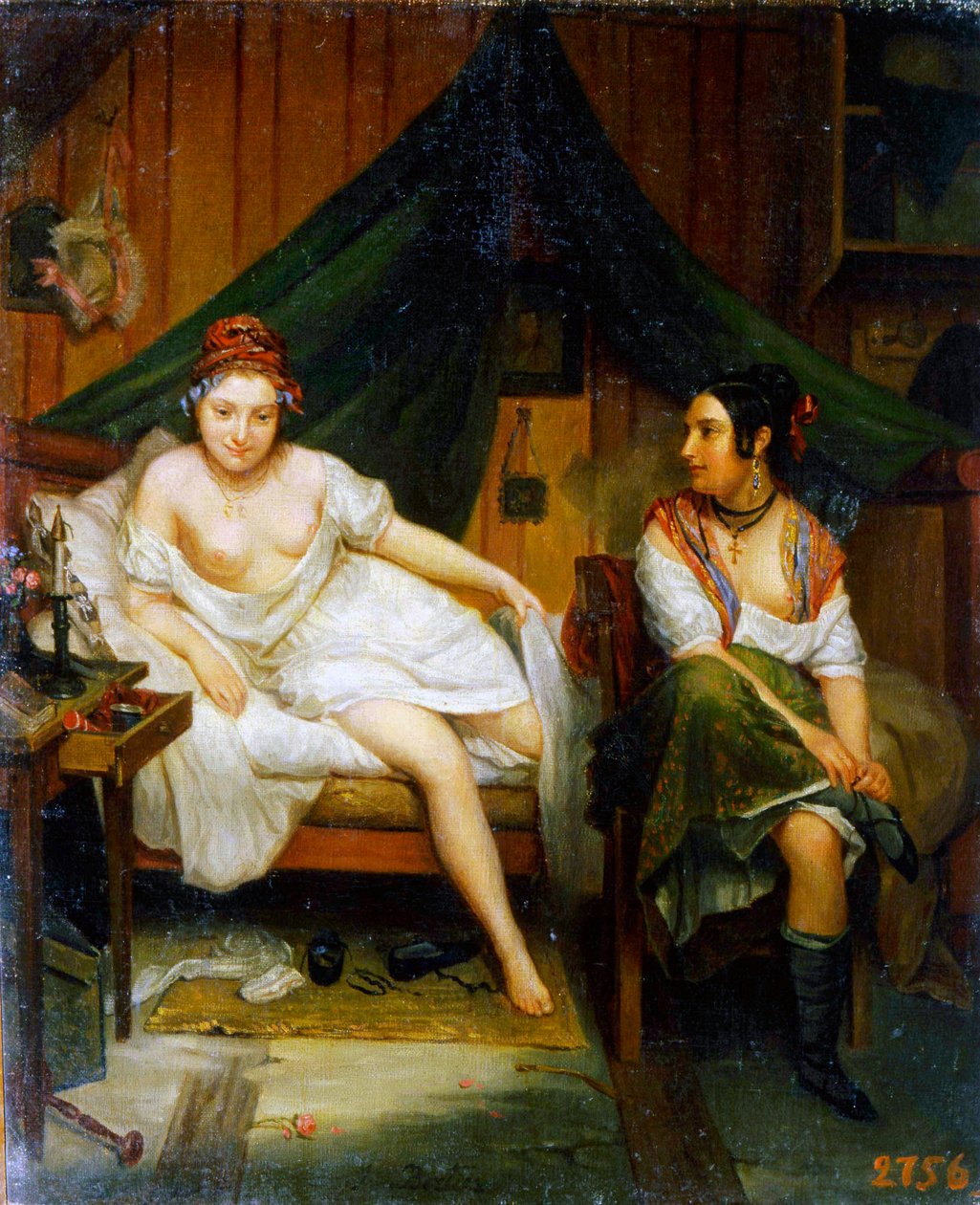 „Két lány”, 19. század. alkotó: Louis Eugene Bertier
