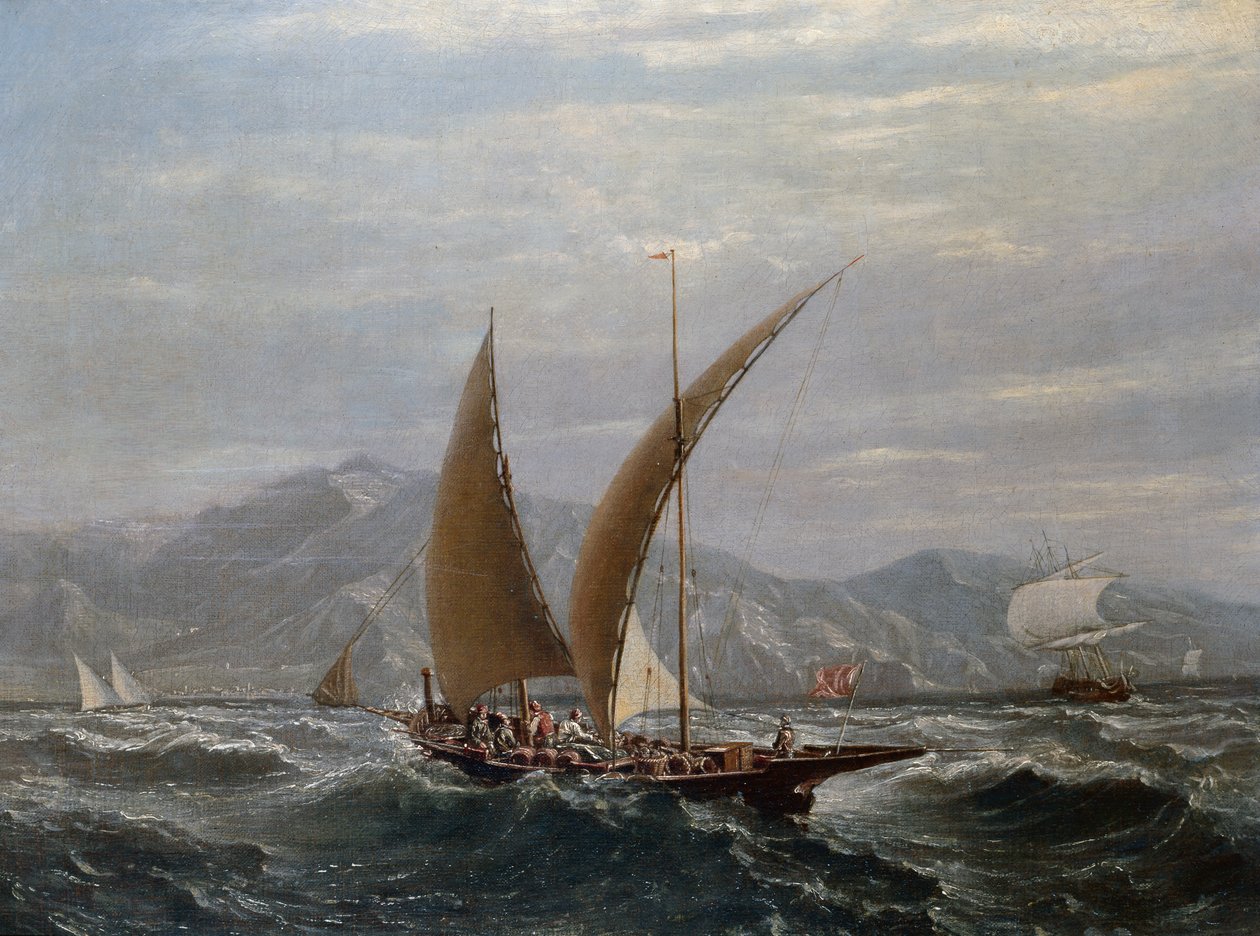 Egy mediterrán tartán (olaj, vászon) alkotó: Louis Eugene Gabriel Isabey