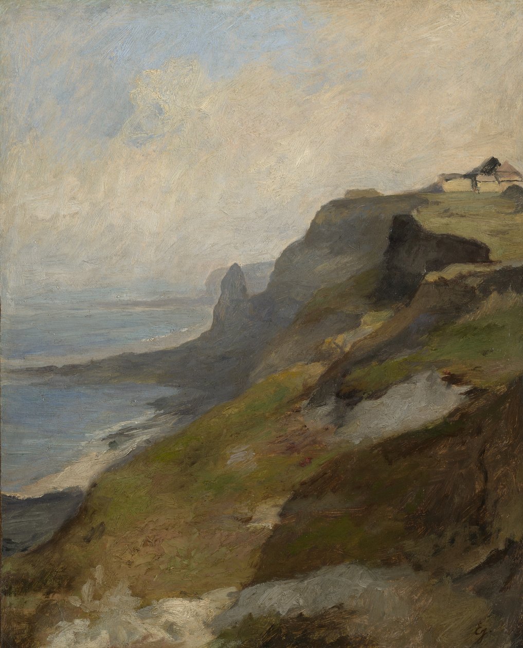 Normandia sziklái, 1850 körül (olaj, cellulóz táblán, Masonite-ra szerelve) alkotó: Louis Eugene Gabriel Isabey