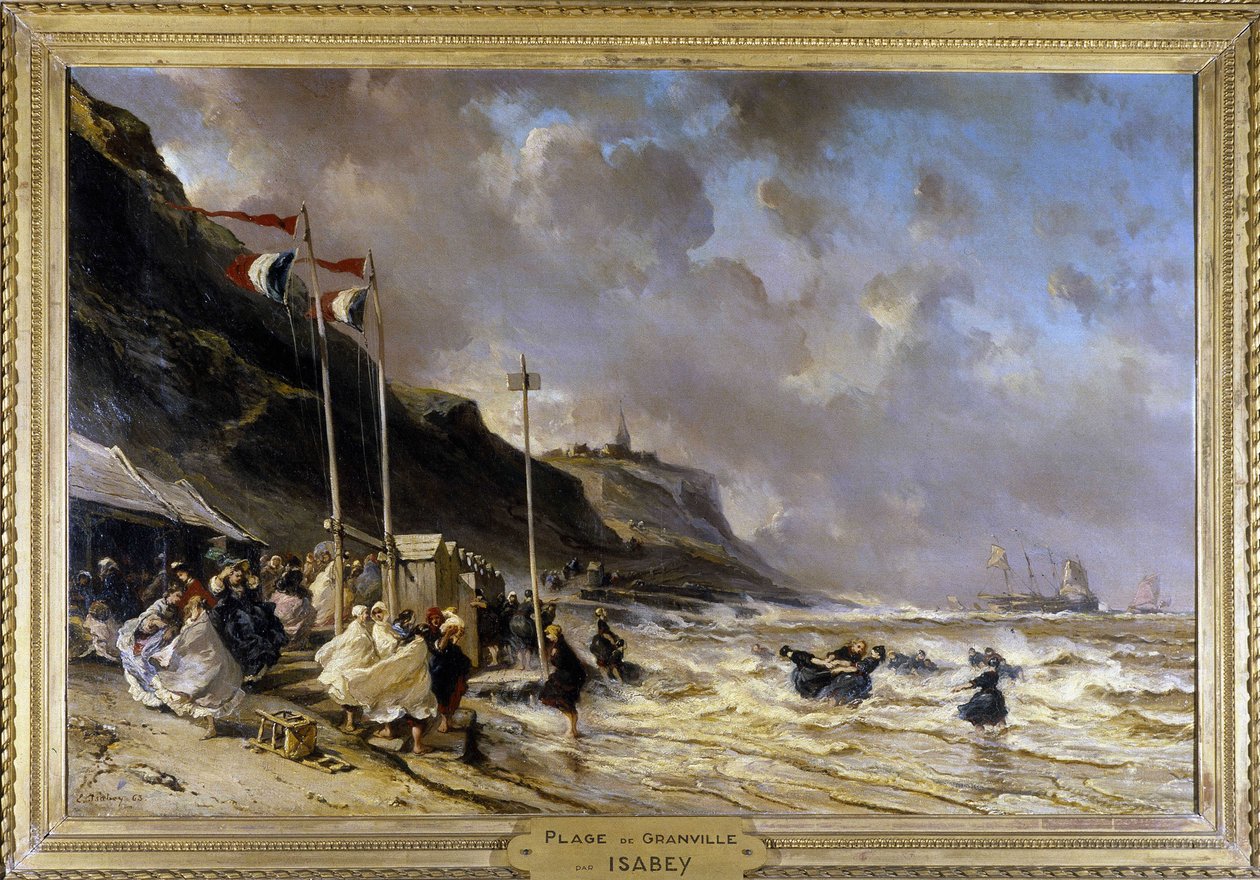 Granville Beach – Olaj, vászon, Eugene Louis Gabriel Isabey (1803-1886) alkotó: Louis Eugene Gabriel Isabey