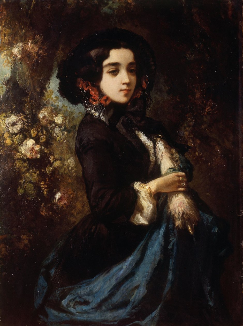 Hölgyportré, 1860-65 körül (olaj, vászon) alkotó: Louis Eugene Gabriel Isabey