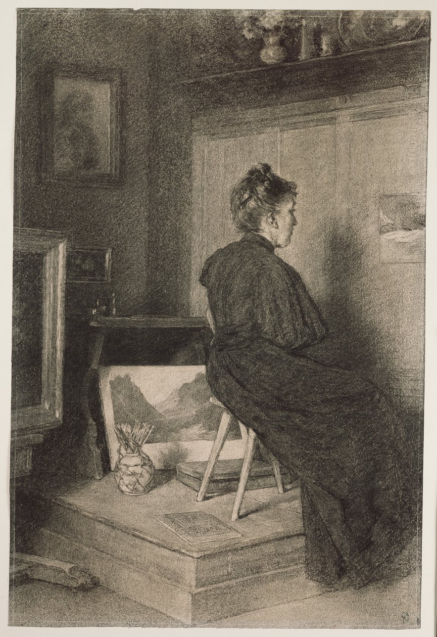 Mary Eysen a meran-obermaisi Holstein-villa műtermében alkotó: Louis Eysen