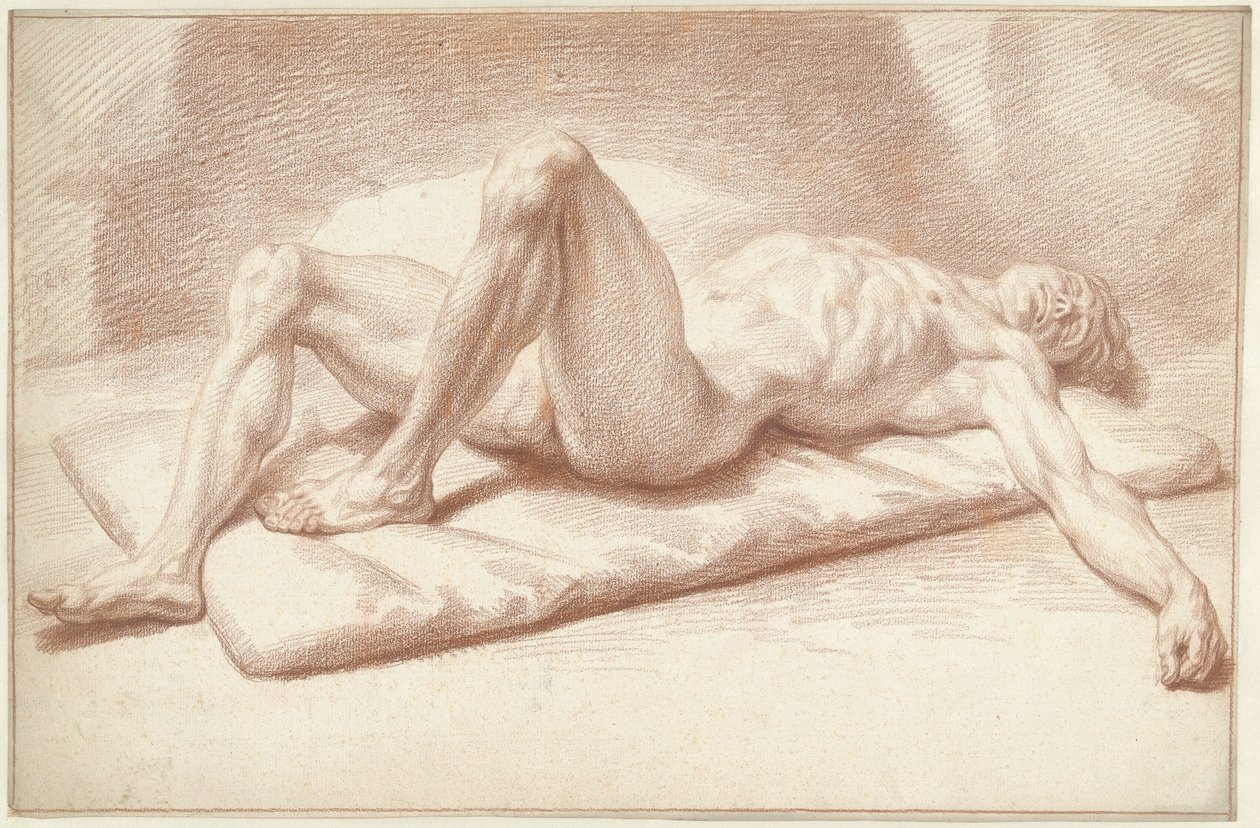 Férfi akt, háton fekve alkotó: Louis Fabritius Dubourg