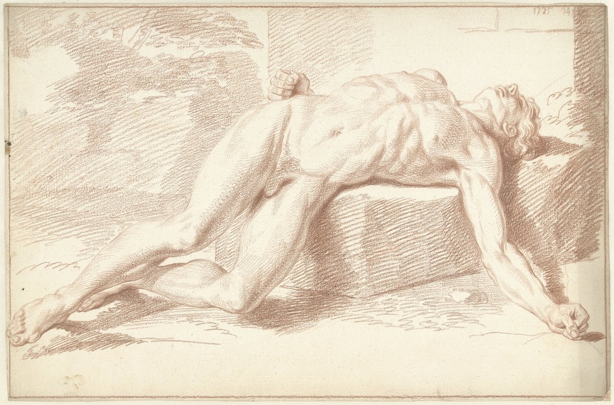 Férfi akt, háton fekve alkotó: Louis Fabritius Dubourg