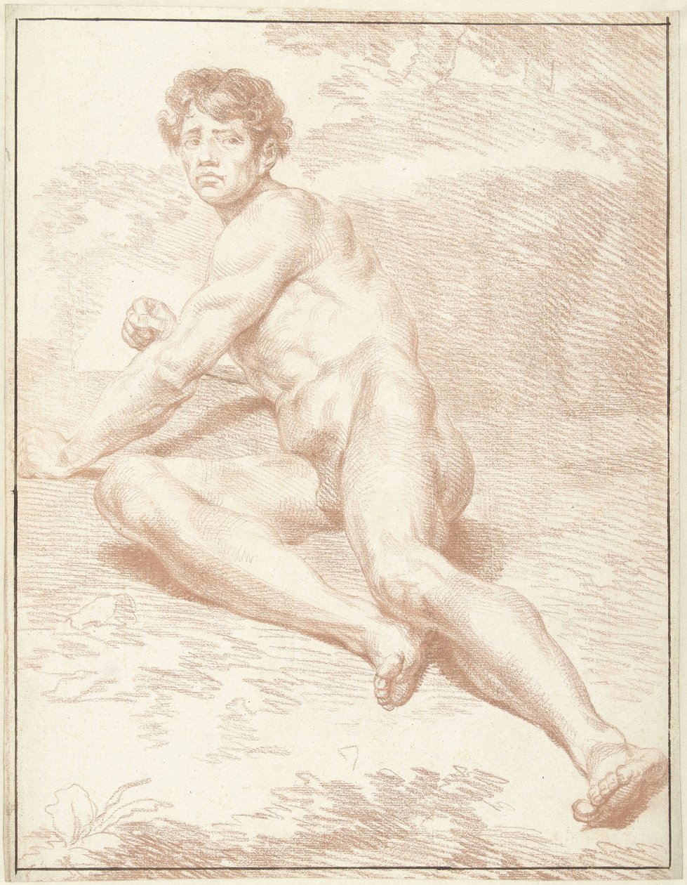 Férfi akt, fekvő, felállva alkotó: Louis Fabritius Dubourg